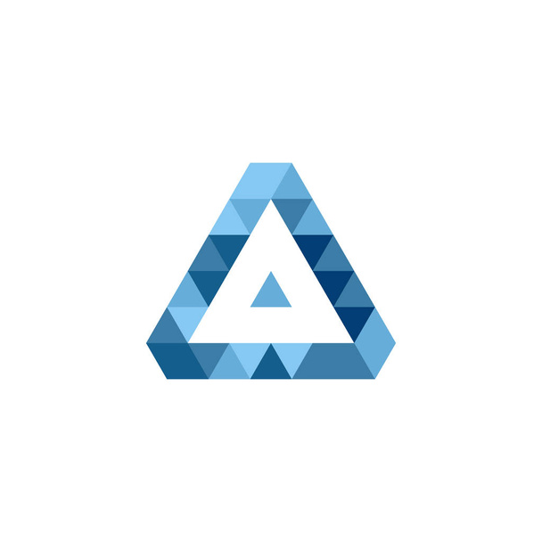 Driehoek minimale geometrie logo element. Technologie business identity concept. Creatief bedrijfsjabloon. Voorraadvectorillustratie geïsoleerd - Vector, afbeelding