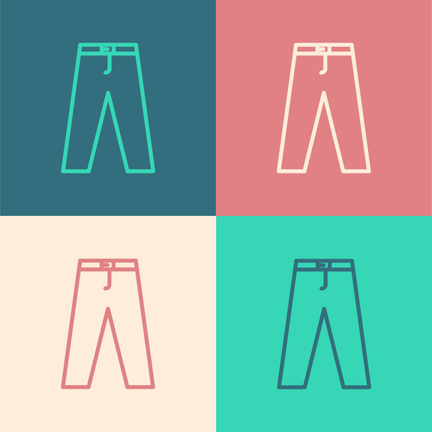 Linea di colore Icona dei pantaloni isolata sullo sfondo a colori. Illustrazione vettoriale
 - Vettoriali, immagini