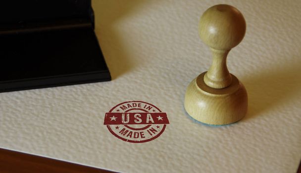 Made in USA stamp and stamping - 写真・画像