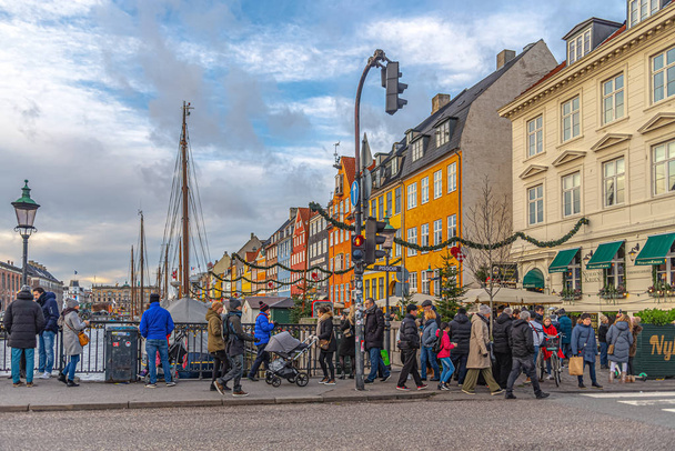 Nyhavn is a place of entertainment and recreation in Copenhagen - Photo, Image