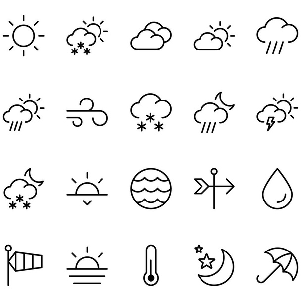 Weather related icon line design. Weather related vector illustration - Vector, Imagen