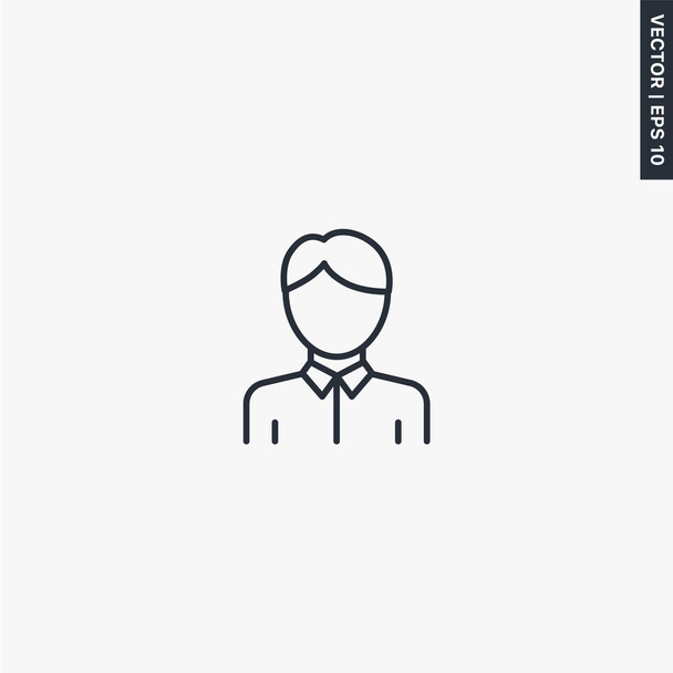 Icône homme d'affaires, signe de style linéaire pour concept mobile et web d
 - Vecteur, image