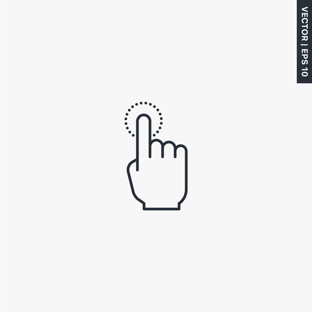 指のタッチ、モバイルコンセプトとウェブデザインのための線形スタイルのサイン - ベクター画像