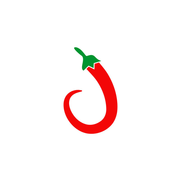 Дизайн логотипу червоного чилі Векторні ілюстрації шаблон
 - Вектор, зображення
