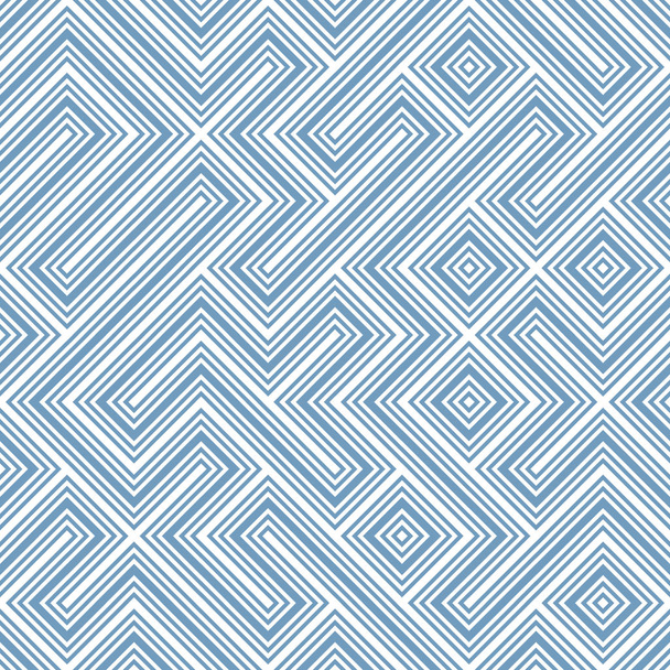 αδιάλειπτη διανυσματικό μοτίβο με μπλε και λευκά γραμμικά σχήματα - Διάνυσμα, εικόνα