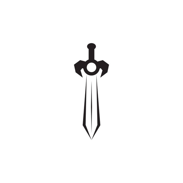 剣ロゴアイコンデザインベクターテンプレート - ベクター画像
