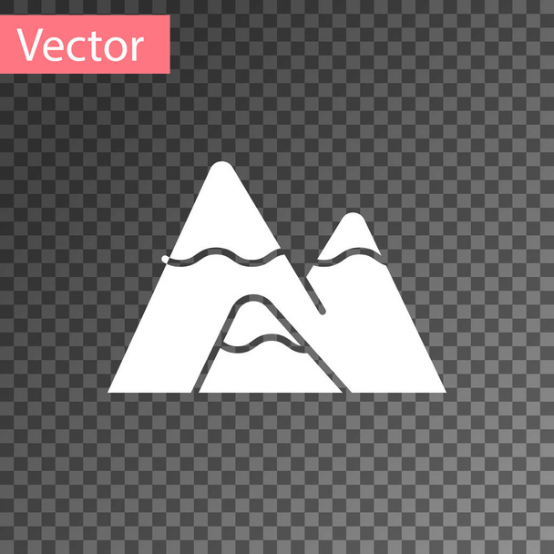 weiße Berge Icon isoliert auf transparentem Hintergrund. Symbol für Sieg oder Erfolg. Vektorillustration - Vektor, Bild