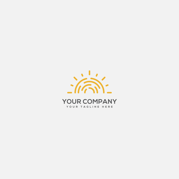 napelemes logó, nap- és tűzvédelmi logó, bőrvédő logó, napkollektor művészet - Vektor, kép