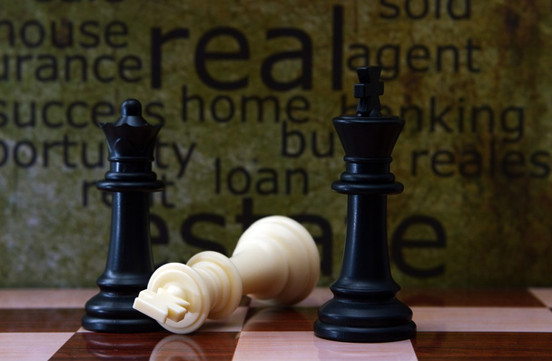 šachy a real estate koncept - Fotografie, Obrázek