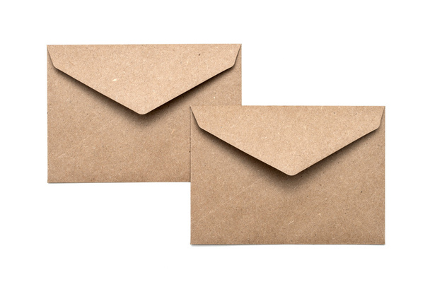 two brown envelope on a white background - Photo, Image