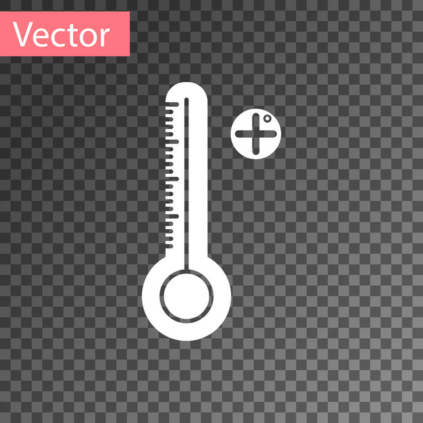 Weißes digitales Thermometer für die medizinische Untersuchung, isoliert auf transparentem Hintergrund. Vektorillustration - Vektor, Bild