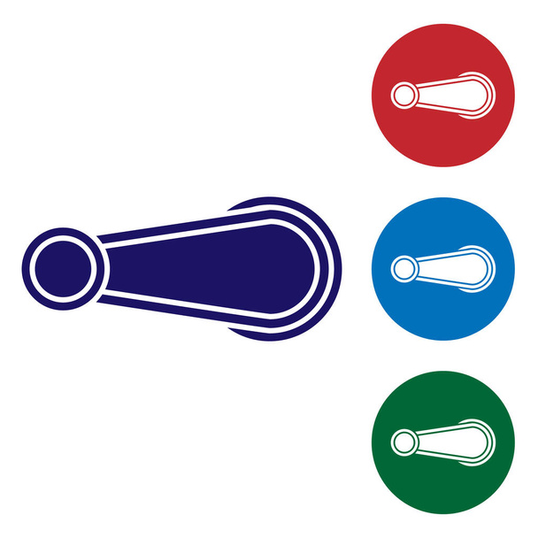 Icono de manija de la puerta del coche azul aislado sobre fondo blanco. Establecer iconos de color en botones de círculo. Ilustración vectorial
 - Vector, Imagen