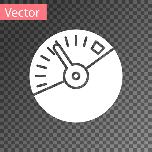 Icono del velocímetro blanco aislado sobre fondo transparente. Ilustración vectorial
 - Vector, Imagen