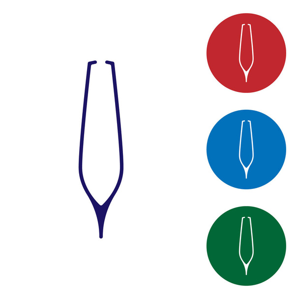 Pinzetta sopracciglia blu icona isolata su sfondo bianco. Pinzette cosmetiche per peli incarniti. Imposta le icone a colori nei pulsanti del cerchio. Illustrazione vettoriale
 - Vettoriali, immagini