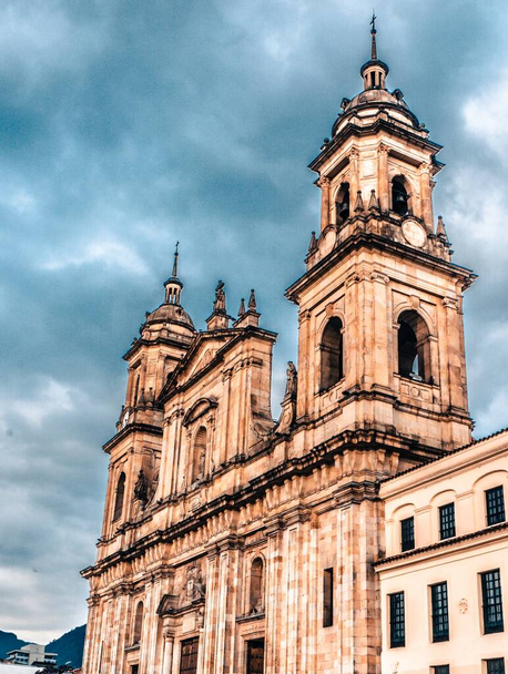 Vertical shot of the primary cathedral of Bogota in Colombia - Φωτογραφία, εικόνα