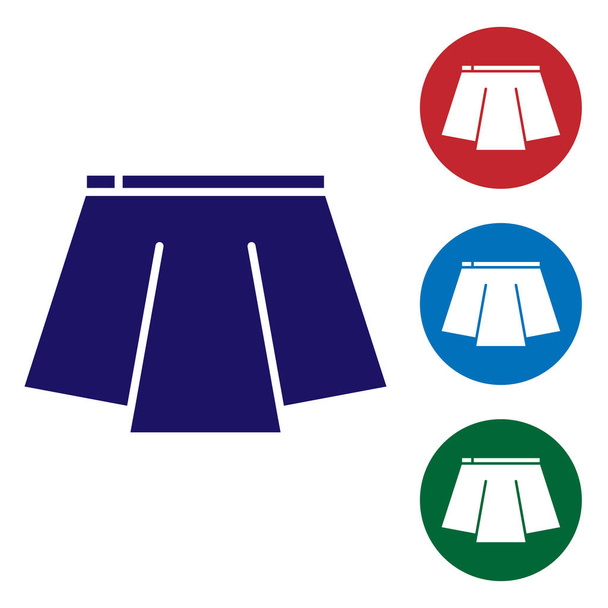 Ícone de saia azul isolado no fundo branco. Definir ícones de cor em botões de círculo. Ilustração vetorial
 - Vetor, Imagem