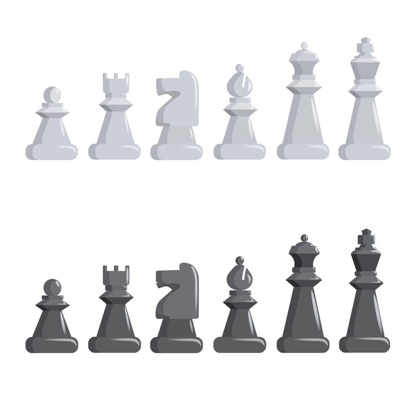 Set di scacchi in bianco e nero
. - Vettoriali, immagini