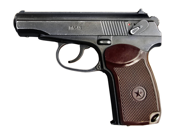 pistola de ar pm-49 (Makarov pistola) em um antigo fundo
 - Foto, Imagem