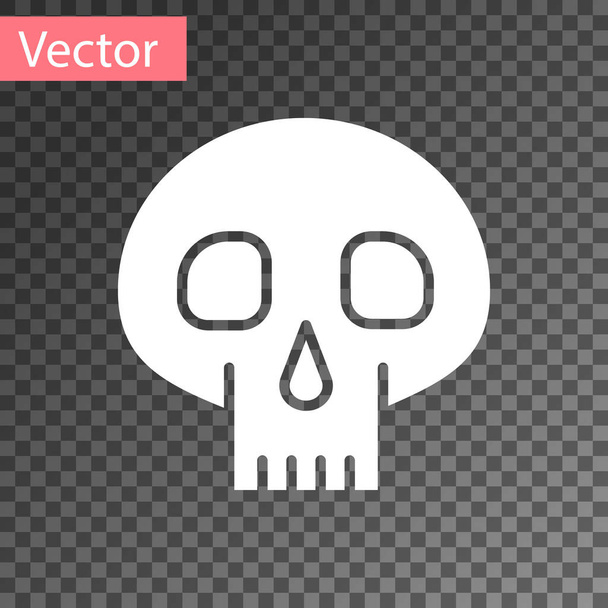 White Skull icon isolated on transparent background. Vector Illustration - Vector, Image