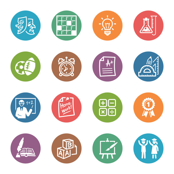 School and Education Icons Set 4 - Dot Series - Vector, Image