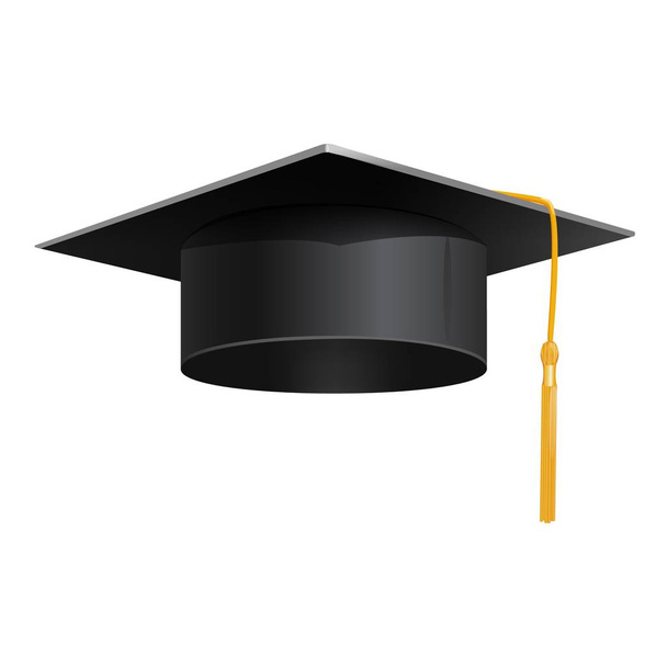 Student graduate hat on a white background. - Vetor, Imagem