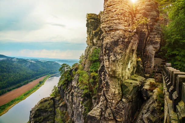 National park Saxon Switzerland, Germany: View from viewpoint of - Foto, Imagem