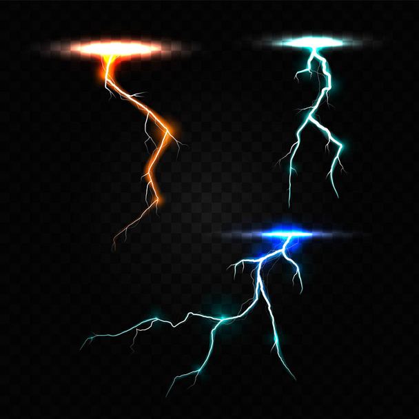 Set of lightnings. - Vector, Image