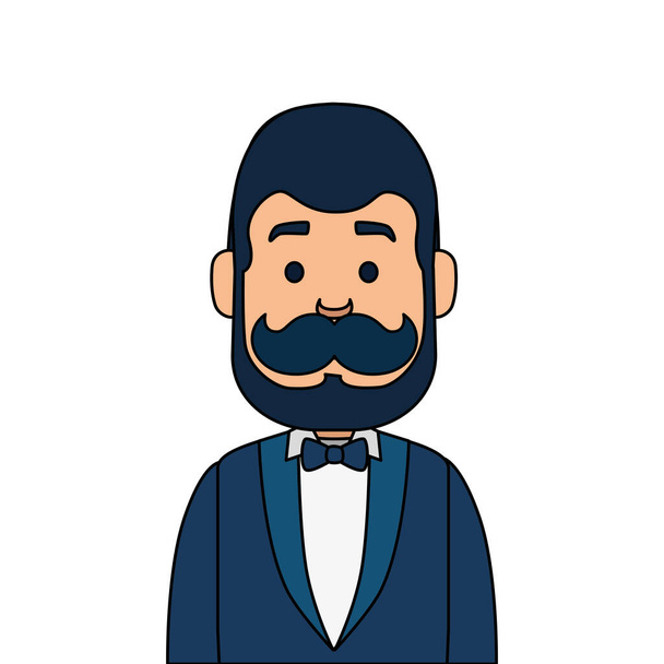 Isolated avatar man with mustache vector design - Vector, Image