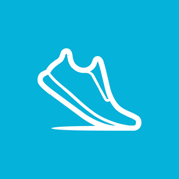 Lopende schoenen icoon. Voorraadvector illustratie geïsoleerd op blauwe achtergrond - Vector, afbeelding