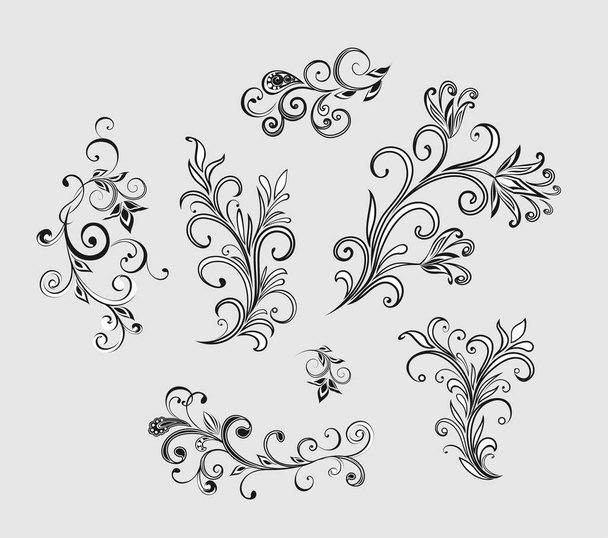 Diseño decorativo vectorial Paisley, elementos florales. - Vector, Imagen