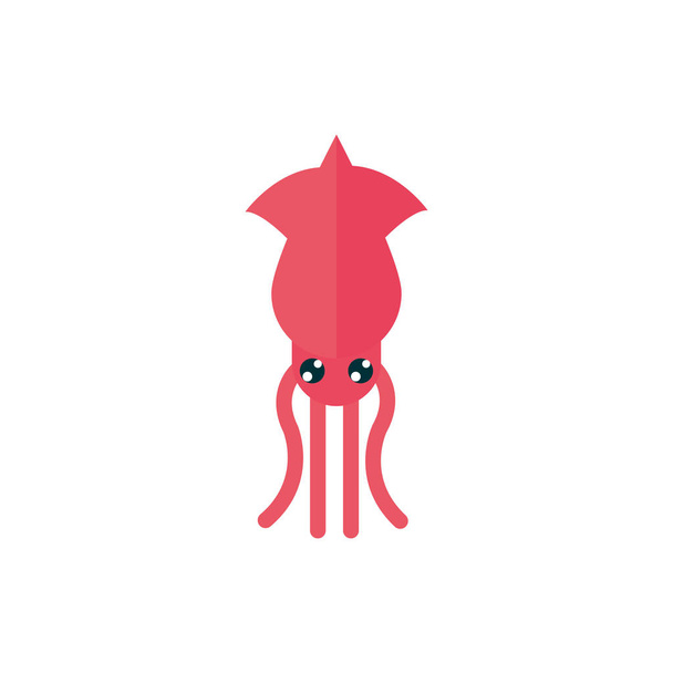 marine life, squid cartoon sea fauna animal - Vector, afbeelding