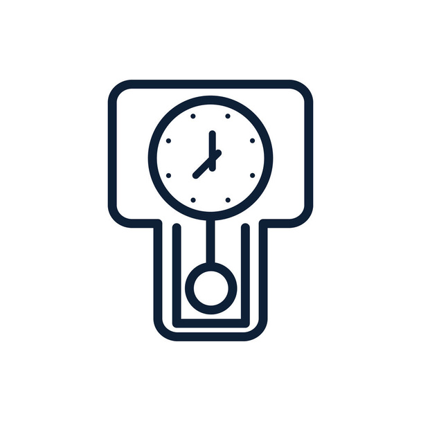 tempo clássico relógio pêndulo design linear - Vetor, Imagem