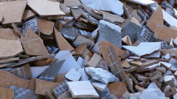 construction waste, stone, brick and tile waste, environmental pollution, - Footage, Video