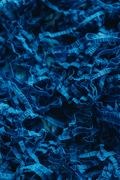 Fotografia makro z niebieskim papierze wystrój materiał - Zdjęcie, obraz
