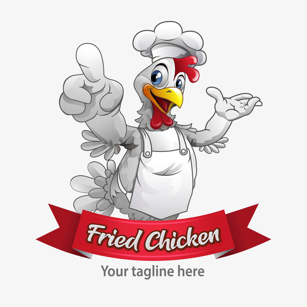 Ilustração vetorial, modificação de um frango como um símbolo do negócio de frango frito
. - Vetor, Imagem