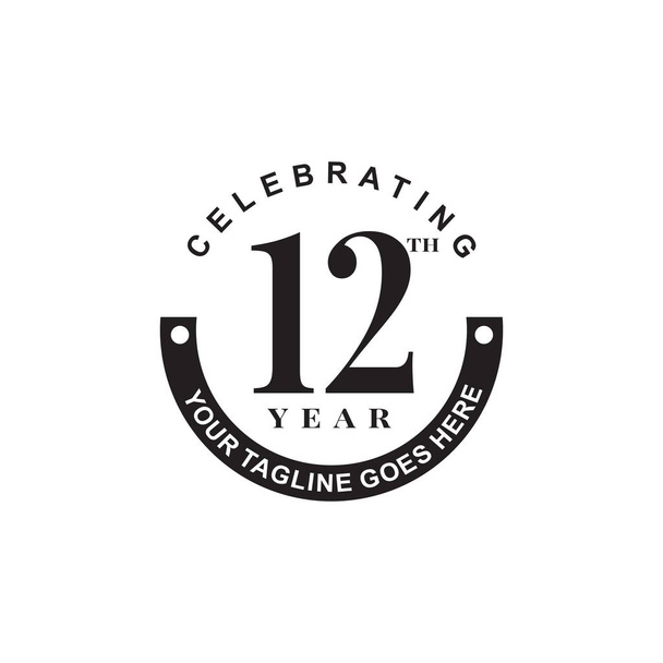 Modèle vectoriel de conception de logo emblème 12e anniversaire
 - Vecteur, image