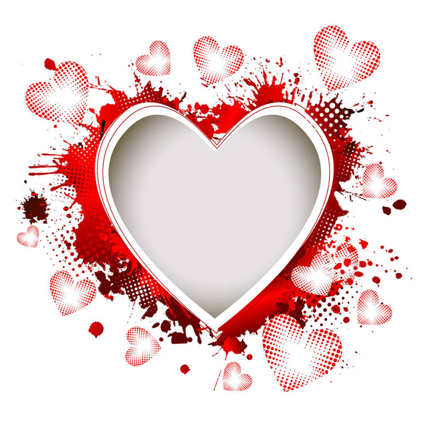 Herzrahmen aus Farbflecken. Alles Gute zum Valentinstag. Vektorillustration - Vektor, Bild
