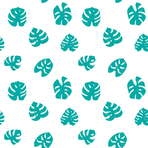 Seamless pattern with green monstera leaves - Διάνυσμα, εικόνα