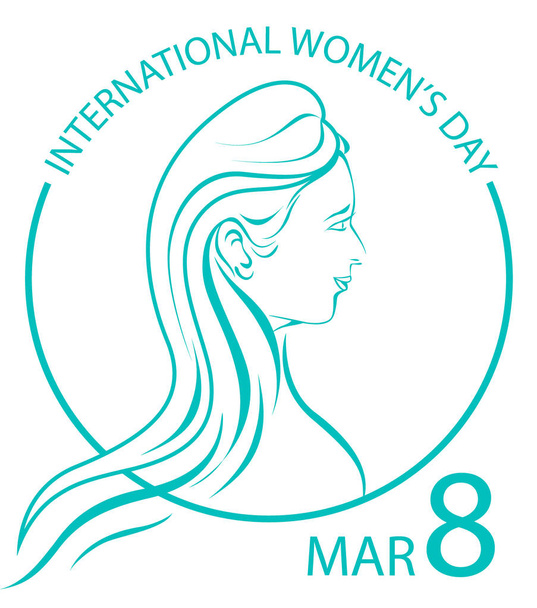 Международный женский день знак символ логотипа на белом фоне
 - Вектор,изображение