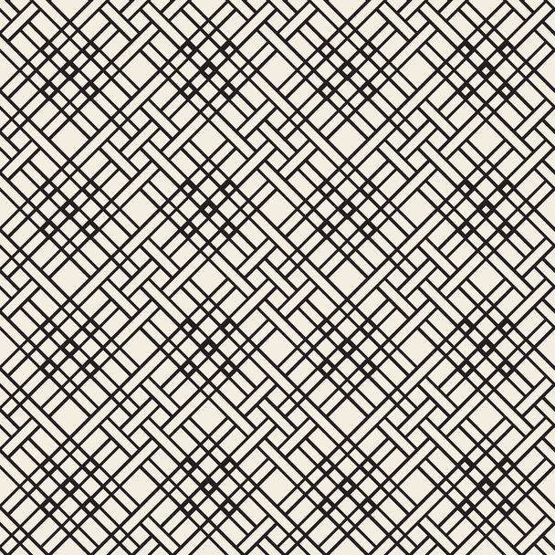 シームレスなモノクロの正方形のバスケットパターンの背景 - ベクター画像