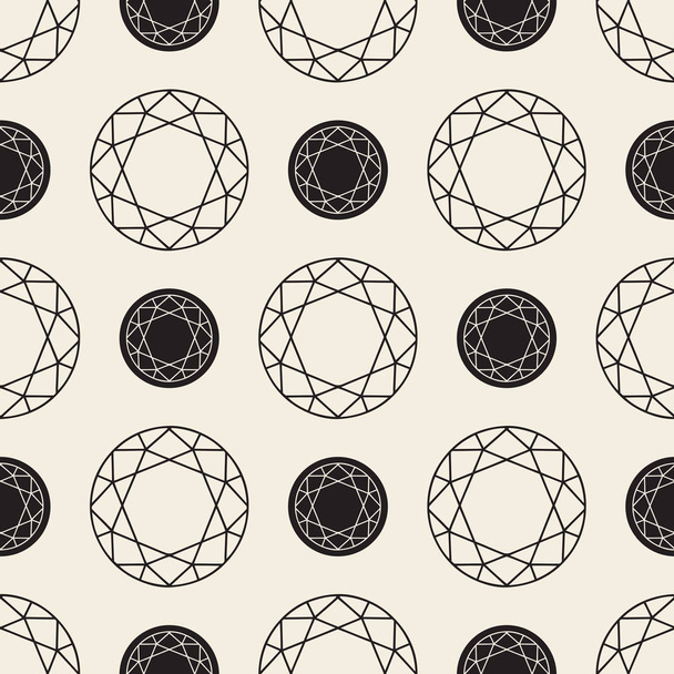 fond sans couture motif diamant monochrome avec forme de cercle - Vecteur, image