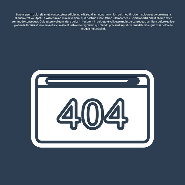 Ligne bleue Page avec une icône d'erreur 404 isolée sur fond bleu. Le modèle indique que la page n'est pas trouvée. Illustration vectorielle
 - Vecteur, image