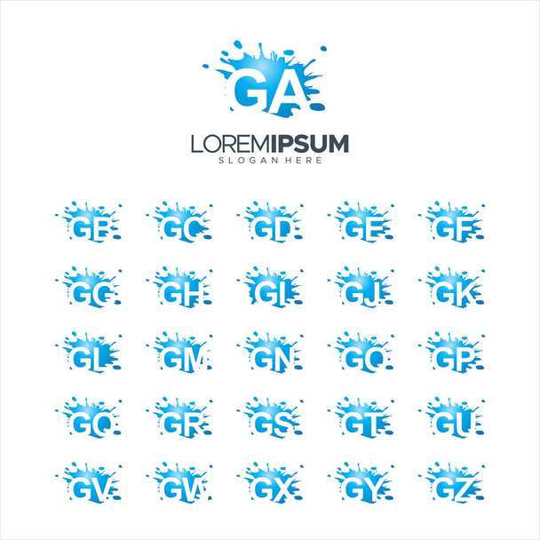 Splash Pennello lettera vettoriale GA - GZ logo vettoriale Illustrazione 10 EPS
 - Vettoriali, immagini
