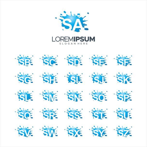 Розщеплення пензля Векторна літера SA - SZ Логотип Векторна ілюстрація 10 EPS
 - Вектор, зображення
