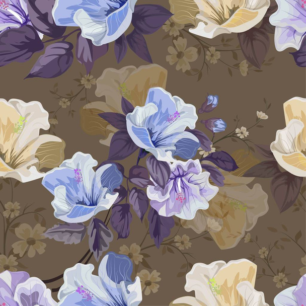 Vintage flower seamless pattern.Vector illustration - Vector, Image