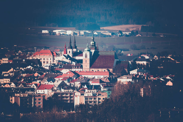 niezwykły widok na miasto Jihlava, Czechy - Zdjęcie, obraz