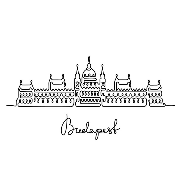 Budapest line icon, simply vector illustration   - Vector, Image