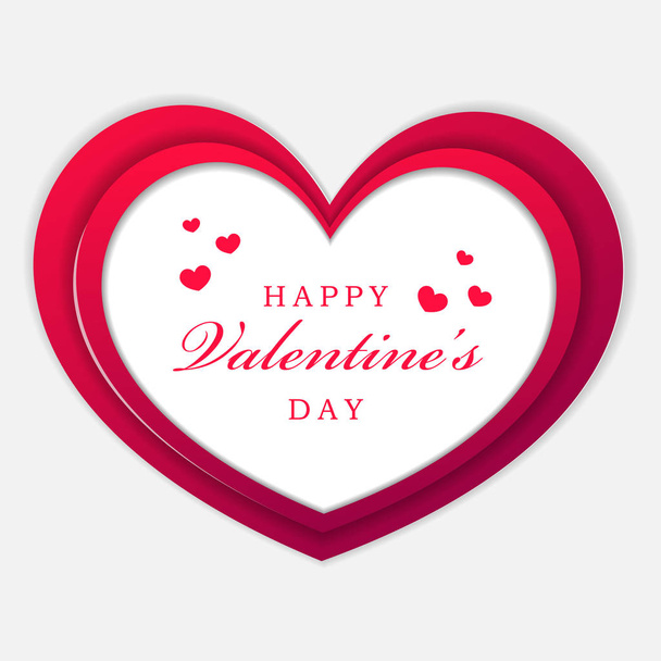Heart shaped greeting card for valentines day. Symbol of love, heart. Holiday of all lovers. Vector illustration. - Vetor, Imagem