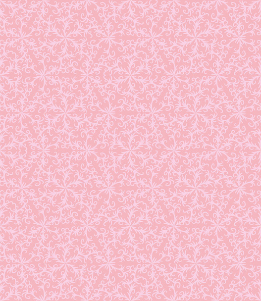 hladký vektorový vzor s botanickou damaskovou ozdobou v světle růžových barvách - Vektor, obrázek