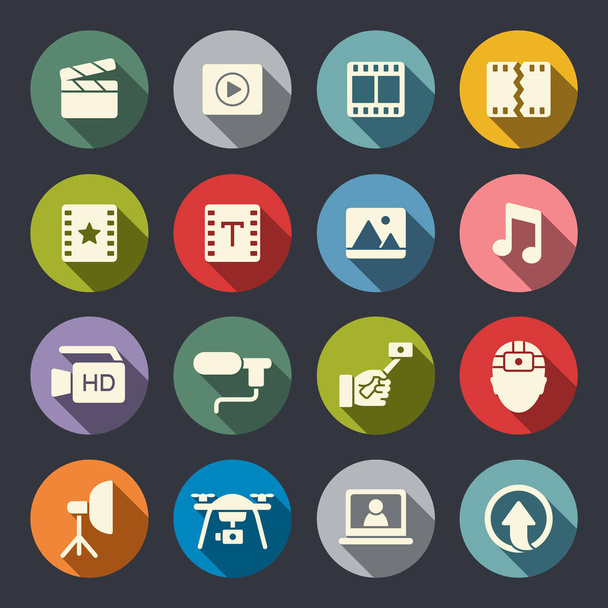 set of video icons, simply vector illustration     - Vettoriali, immagini